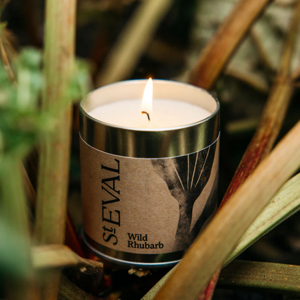 St Eval Wild Rhubarb Scented Tin Candle